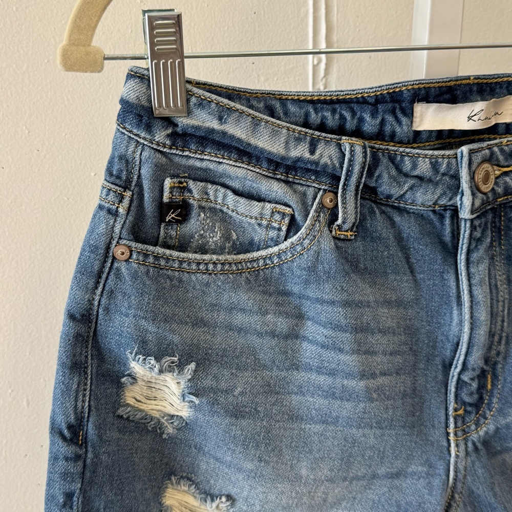 KanCan LA Distressed Rolled Up Mini Denim Jean Shorts Medium KC8407YT - Picture 3 of 11